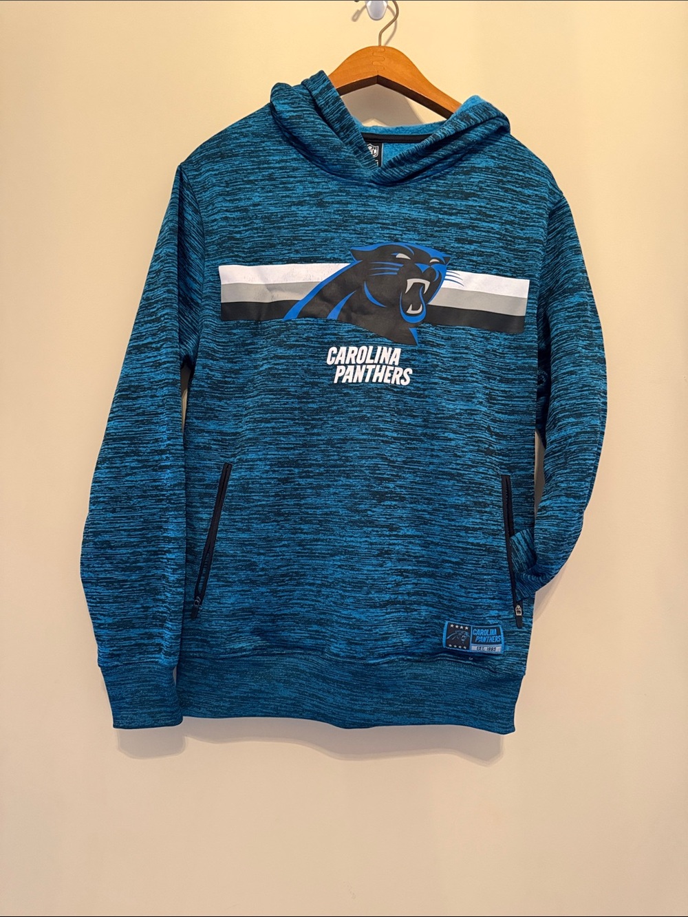 Carolina Panthers Teal Logo Hoodie Size Small